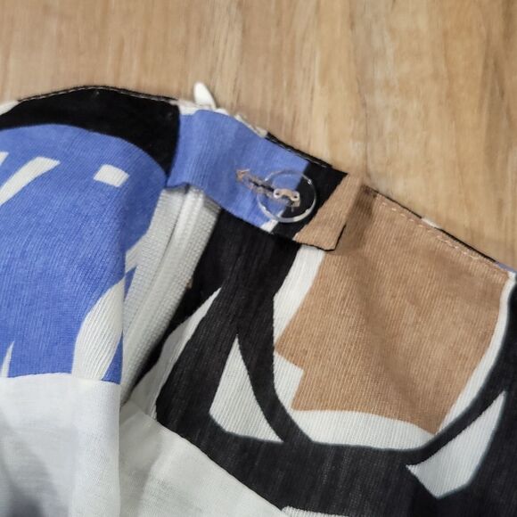 🔺️Nic & Zoe Geo Print Linen & Silk Blend Skirt Size 4 - Picture 5 of 10